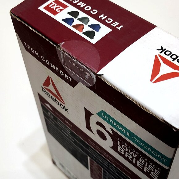 Reebok Performance Low Rise Briefs Men's 2XL 6-Pack Moisture Wicking Comfort NIB - Picture 6 of 7